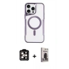 MARSİLYAN™- iPhone 15 Pro Max Kılıf Yadigar Klasik Özel Seri - Siyah Bilvis Hayalet Cam Ekran Koruyucu + PVD Metal Kamera Lens - TU