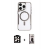 MARSİLYAN™- iPhone 15 Pro Max Kılıf Yadigar Klasik Özel Seri - Siyah Bilvis Hayalet Cam Ekran Koruyucu + PVD Metal Kamera Lens - TU