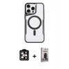MARSİLYAN™- iPhone 15 Pro Max Kılıf Yadigar Klasik Özel Seri - Siyah Bilvis Hayalet Cam Ekran Koruyucu + PVD Metal Kamera Lens - TU