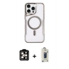 MARSİLYAN™- iPhone 15 Pro Max Kılıf Yadigar Klasik Özel Seri - Siyah Bilvis Hayalet Cam Ekran Koruyucu + PVD Metal Kamera Lens - TU