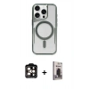 MARSİLYAN™- iPhone 15 Pro Max Kılıf Yadigar Klasik Özel Seri - Siyah Bilvis Hayalet Cam Ekran Koruyucu + PVD Metal Kamera Lens - TU