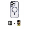 MARSİLYAN™- iPhone 15 Pro Max Kılıf Yadigar Klasik Özel Seri - Siyah Buffer Cam Ekran Koruyucu + PVD Metal Kamera Lens - GI
