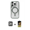 MARSİLYAN™- iPhone 15 Pro Max Kılıf Yadigar Klasik Özel Seri - Siyah Buffer Cam Ekran Koruyucu + PVD Metal Kamera Lens - GI