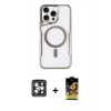 MARSİLYAN™- iPhone 15 Pro Max Kılıf Yadigar Klasik Özel Seri - Siyah Buffer Cam Ekran Koruyucu + PVD Metal Kamera Lens - GI