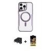 MARSİLYAN™- iPhone 15 Pro Max Kılıf Yadigar Klasik Özel Seri - Siyah Buffer Cam Ekran Koruyucu + Lacivert Raze Metal Kamera Lens