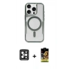 MARSİLYAN™- iPhone 15 Pro Max Kılıf Yadigar Klasik Özel Seri - Siyah Buffer Cam Ekran Koruyucu + PVD Metal Kamera Lens - SH
