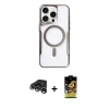 MARSİLYAN™- iPhone 15 Pro Max Kılıf Yadigar Klasik Özel Seri - Siyah Buffer Cam Ekran Koruyucu + Raze Metal Kamera Lens - GS