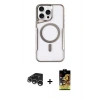 MARSİLYAN™- iPhone 15 Pro Max Kılıf Yadigar Klasik Özel Seri - Siyah Buffer Cam Ekran Koruyucu + Raze Metal Kamera Lens - GS