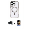 MARSİLYAN™- iPhone 15 Pro Max Kılıf Yadigar Klasik Özel Seri - Siyah Buffer Hayalet Cam Ekran Koruyucu + Raze Metal Kamera Lens - LT