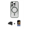 MARSİLYAN™- iPhone 15 Pro Max Kılıf Yadigar Klasik Özel Seri - Siyah Buffer Hayalet Cam Ekran Koruyucu + Raze Metal Kamera Lens - TMGI