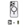 MARSİLYAN™- iPhone 15 Pro Max Kılıf Yadigar Klasik Özel Seri - Siyah Joko Magic 5D Hayalet Cam + PVD Metal Kamera Lens - GS