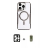 MARSİLYAN™- iPhone 15 Pro Max Kılıf Yadigar Klasik Özel Seri - Siyah Joko Magic 5D Hayalet Cam + PVD Metal Kamera Lens - GS