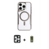 MARSİLYAN™- iPhone 15 Pro Max Kılıf Yadigar Klasik Özel Seri - Siyah Joko Magic 5D Hayalet Cam + PVD Metal Kamera Lens - LT
