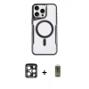 MARSİLYAN™- iPhone 15 Pro Max Kılıf Yadigar Klasik Özel Seri - Siyah Joko Magic 5D Hayalet Cam + PVD Metal Kamera Lens - LT