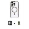 MARSİLYAN™- iPhone 15 Pro Max Kılıf Yadigar Klasik Özel Seri - Siyah Joko Magic 5D Hayalet Cam + PVD Metal Kamera Lens - GI