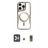 MARSİLYAN™- iPhone 15 Pro Max Kılıf Yadigar Klasik Özel Seri - Siyah Joko Magic 5D Hayalet Cam + PVD Metal Kamera Lens - GI