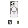 MARSİLYAN™- iPhone 15 Pro Max Kılıf Yadigar Klasik Özel Seri - Siyah Joko Magic 5D Hayalet Cam + PVD Metal Kamera Lens - GI