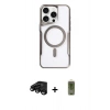 MARSİLYAN™- iPhone 15 Pro Max Kılıf Yadigar Klasik Özel Seri - Siyah Joko Magic 5D Hayalet Cam + Raze Metal Kamera Lens - SH