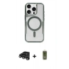 MARSİLYAN™- iPhone 15 Pro Max Kılıf Yadigar Klasik Özel Seri - Siyah Joko Magic 5D Hayalet Cam + Titanyum Gri Raze Metal Kamera Lens