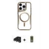 MARSİLYAN™- iPhone 15 Pro Max Kılıf Yadigar Klasik Özel Seri - Siyah Joko Magic 5D Hayalet Cam + Titanyum Gri Raze Metal Kamera Lens