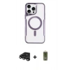 MARSİLYAN™- iPhone 15 Pro Max Kılıf Yadigar Klasik Özel Seri - Siyah Joko Magic 5D Hayalet Cam + Titanyum Gri Raze Metal Kamera Lens