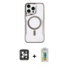 MARSİLYAN™- iPhone 15 Pro Max Kılıf Yadigar Klasik Özel Seri - Siyah Polymer Nano Ekran Koruyucu + PVD Metal Kamera Lens - GI