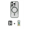 MARSİLYAN™- iPhone 15 Pro Max Kılıf Yadigar Klasik Özel Seri - Siyah Polymer Nano Ekran Koruyucu + PVD Metal Kamera Lens - LT