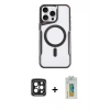 MARSİLYAN™- iPhone 15 Pro Max Kılıf Yadigar Klasik Özel Seri - Siyah Polymer Nano Ekran Koruyucu + PVD Metal Kamera Lens - SH