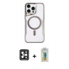 MARSİLYAN™- iPhone 15 Pro Max Kılıf Yadigar Klasik Özel Seri - Siyah Polymer Nano Ekran Koruyucu + PVD Metal Kamera Lens - SH