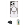 MARSİLYAN™- iPhone 15 Pro Max Kılıf Yadigar Klasik Özel Seri - Siyah Polymer Nano Ekran Koruyucu + Raze Metal Kamera Lens - LT