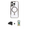 MARSİLYAN™- iPhone 15 Pro Max Kılıf Yadigar Klasik Özel Seri - Siyah Polymer Nano Ekran Koruyucu + Raze Metal Kamera Lens - TMGI