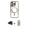MARSİLYAN™- iPhone 15 Pro Max Kılıf Yadigar Klasik Özel Seri - Siyah Polymer Nano Ekran Koruyucu + Raze Metal Kamera Lens - LT