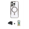 MARSİLYAN™- iPhone 15 Pro Max Kılıf Yadigar Klasik Özel Seri - Siyah Polymer Nano Ekran Koruyucu + Raze Metal Kamera Lens - LT