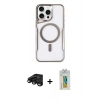 MARSİLYAN™- iPhone 15 Pro Max Kılıf Yadigar Klasik Özel Seri - Siyah Polymer Nano Ekran Koruyucu + Raze Metal Kamera Lens - SH