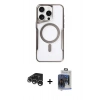 MARSİLYAN™- iPhone 15 Pro Max Kılıf Yadigar Klasik Özel Seri - Siyah Vanessa Magic Cam + Raze Metal Kamera Lens - GS
