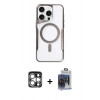MARSİLYAN™- iPhone 15 Pro Max Kılıf Yadigar Klasik Özel Seri - Siyah Vanessa Magic Cam + PVD Metal Kamera Lens - GS