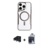 MARSİLYAN™- iPhone 15 Pro Max Kılıf Yadigar Klasik Özel Seri - Siyah Vanessa Magic Cam + Raze Metal Kamera Lens - LT