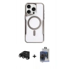 MARSİLYAN™- iPhone 15 Pro Max Kılıf Yadigar Klasik Özel Seri - Siyah Vanessa Magic Cam + Siyah Raze Metal Kamera Lens