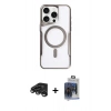 MARSİLYAN™- iPhone 15 Pro Max Kılıf Yadigar Klasik Özel Seri - Siyah Vanessa Magic Cam + Raze Metal Kamera Lens - TMGI