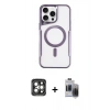 MARSİLYAN™- iPhone 15 Pro Max Kılıf Yadigar Klasik Özel Seri - Siyah Vanessa Magic Hayalet Cam + PVD Metal Kamera Lens - GI