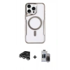 MARSİLYAN™- iPhone 15 Pro Max Kılıf Yadigar Klasik Özel Seri - Siyah Vanessa Magic Hayalet Cam + Raze Metal Kamera Lens - GS
