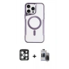 MARSİLYAN™- iPhone 15 Pro Max Kılıf Yadigar Klasik Özel Seri - Siyah Vanessa Magic Hayalet Cam + PVD Metal Kamera Lens - LT