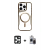 MARSİLYAN™- iPhone 15 Pro Max Kılıf Yadigar Klasik Özel Seri - Siyah Vanessa Magic Hayalet Cam + PVD Metal Kamera Lens - LT