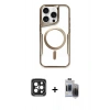 MARSİLYAN™- iPhone 15 Pro Max Kılıf Yadigar Klasik Özel Seri - Siyah Vanessa Magic Hayalet Cam + PVD Metal Kamera Lens - SH