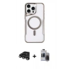 MARSİLYAN™- iPhone 15 Pro Max Kılıf Yadigar Klasik Özel Seri - Siyah Vanessa Magic Hayalet Cam + Raze Metal Kamera Lens - TMGI