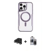 MARSİLYAN™- iPhone 15 Pro Max Kılıf Yadigar Klasik Özel Seri - Siyah Vanessa Magic Hayalet Cam + Raze Metal Kamera Lens - TMGI