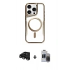 MARSİLYAN™- iPhone 15 Pro Max Kılıf Yadigar Klasik Özel Seri - Siyah Vanessa Magic Hayalet Cam + Raze Metal Kamera Lens - SH