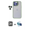 MARSİLYAN™- iPhone 15 Pro Max Kılıf Yankı Asil Serisi - Siyah 3D Antistatik Seramik Nano Ekran Koruyucu + PVD Metal Kamera Lens - GI