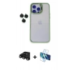 MARSİLYAN™- iPhone 15 Pro Max Kılıf Yankı Asil Serisi - Siyah 3D Antistatik Seramik Nano Ekran Koruyucu + Raze Metal Kamera Lens - SH