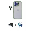 MARSİLYAN™- iPhone 15 Pro Max Kılıf Yankı Asil Serisi - Siyah 3D Antistatik Seramik Nano Ekran Koruyucu + Raze Metal Kamera Lens - LT